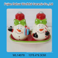 2016 new style stainless steel spoon with ceramic snowman shape